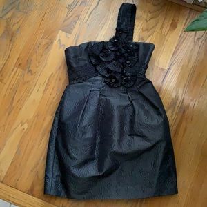 Navy blue, metallic dress